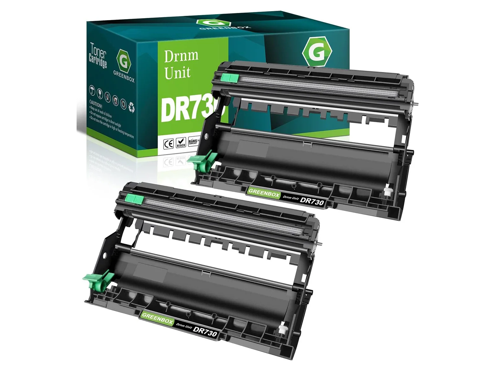 GREENBOX DR-730 Drum Unit for Brother, 2 Black, 2-pack