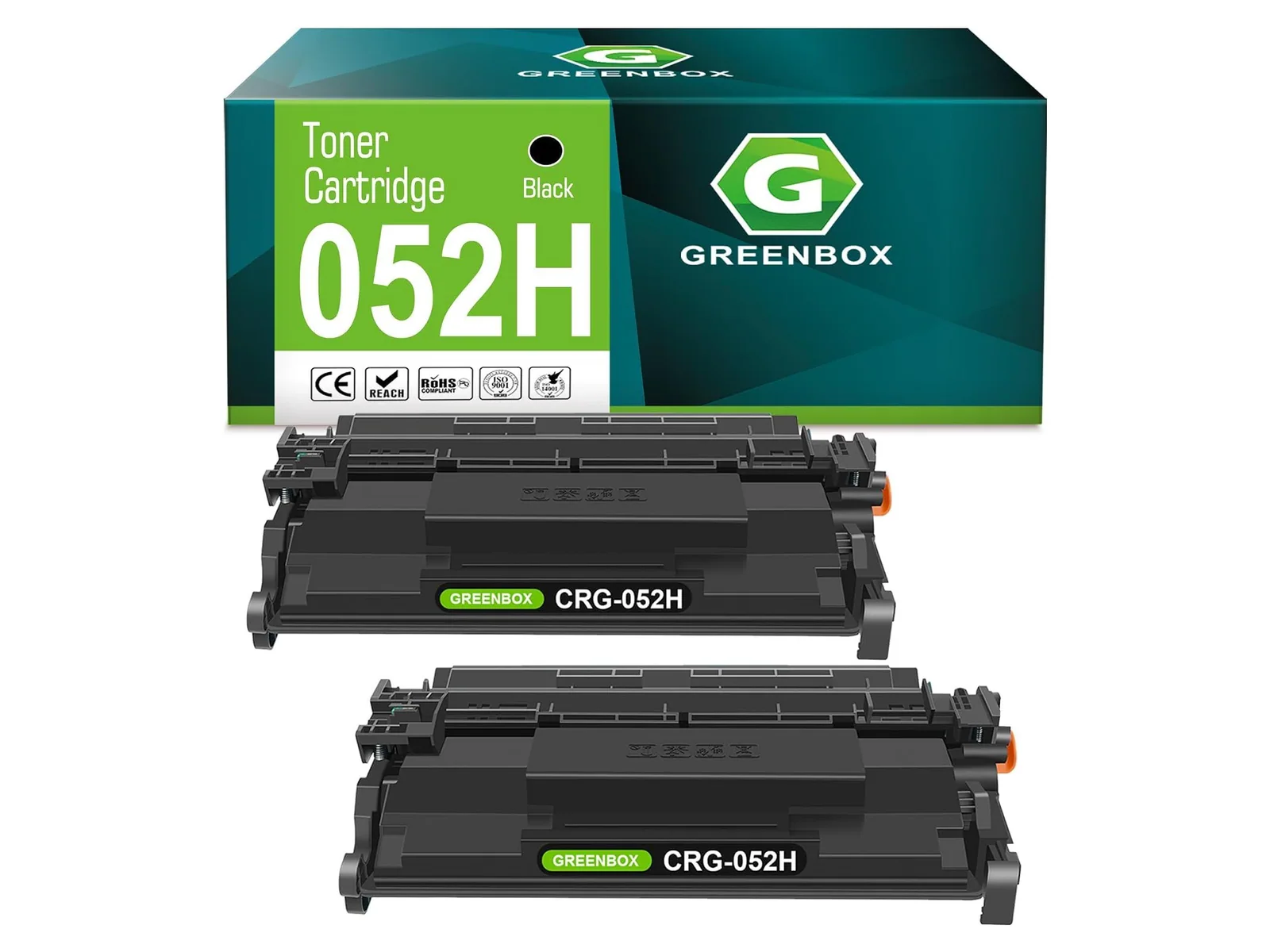 GREENBOX 052H Toner Cartridge for Canon, 2 Black, 2-pack