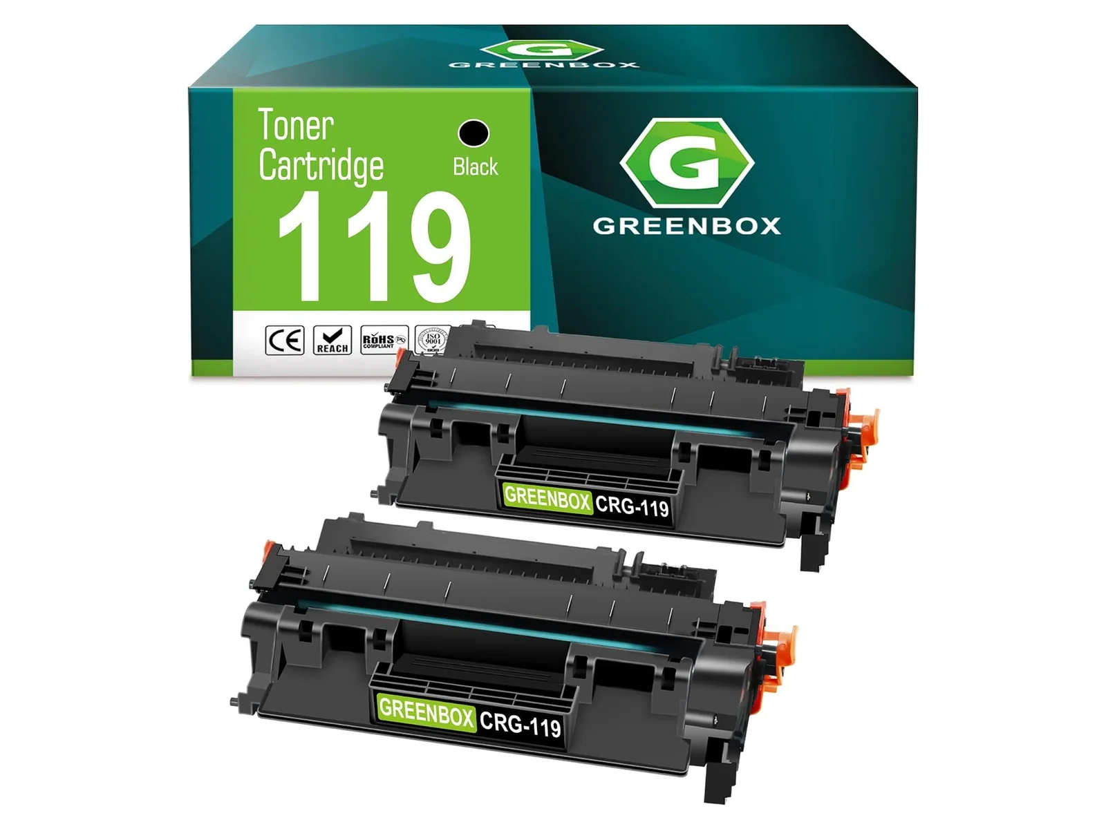 GREENBOX 119 Toner Cartridge for Canon, 2 Black, 2-pack