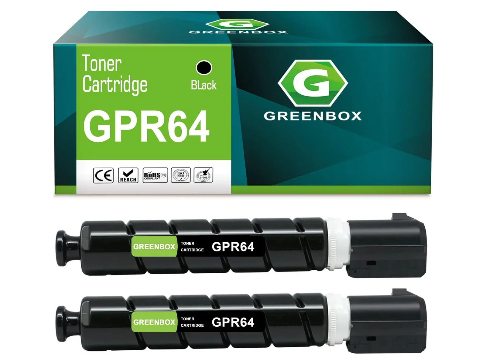 GREENBOX GPR-64 Toner Cartridge for Canon, 2 Black, 2-pack