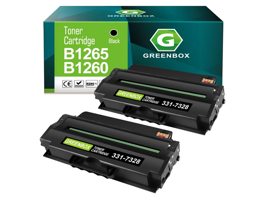GREENBOX 1260 / 1265 Toner Cartridge for Dell, 2 Black, 2-pack