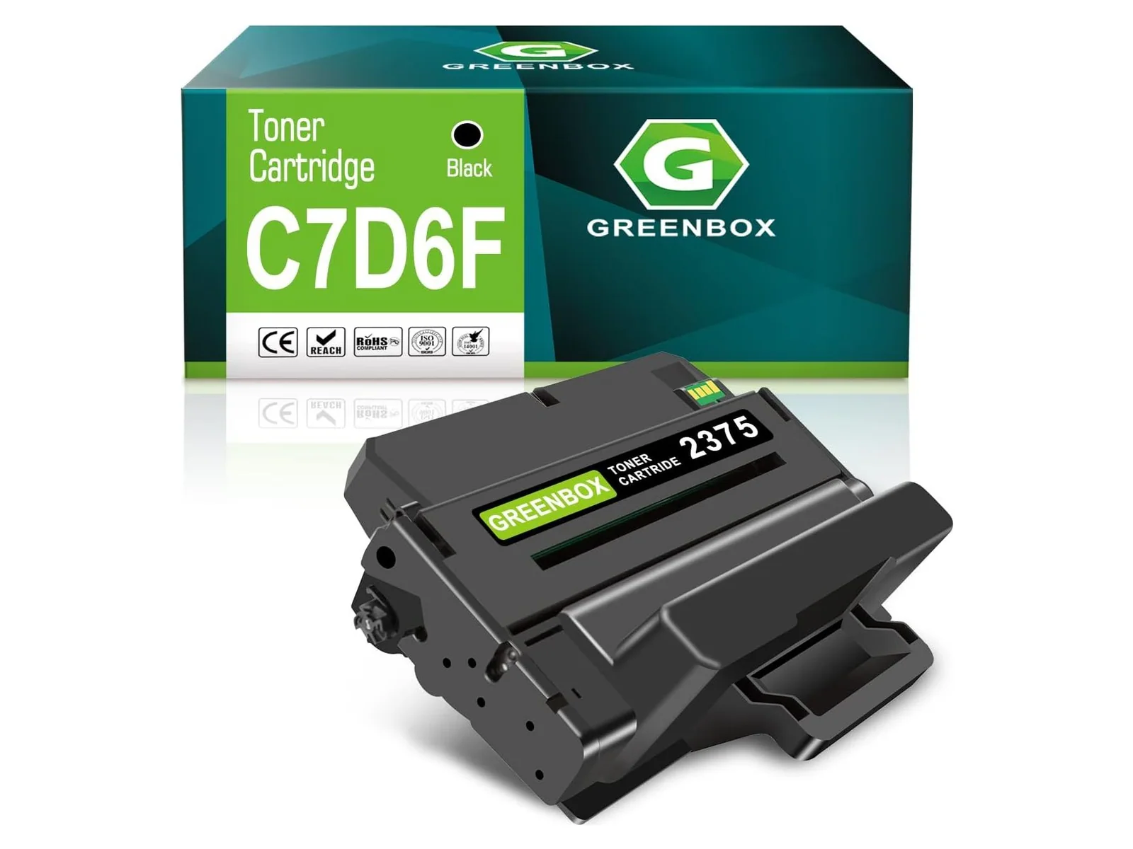 GREENBOX C7D6F / B2375 Toner Cartridge for Dell, 1 Black, 1-pack