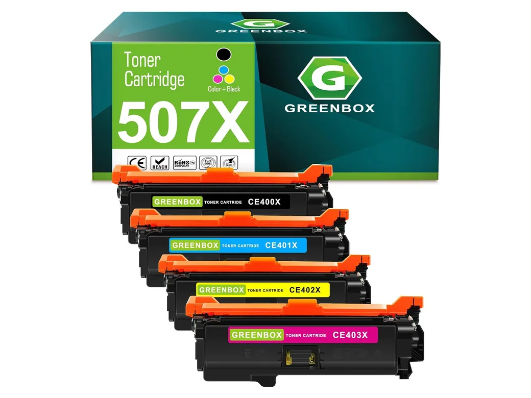 GREENBOX 507A / 507X Toner Cartridge for HP, 1 Black + 1 Cyan + 1 Yellow + 1 Magenta, 4-pack