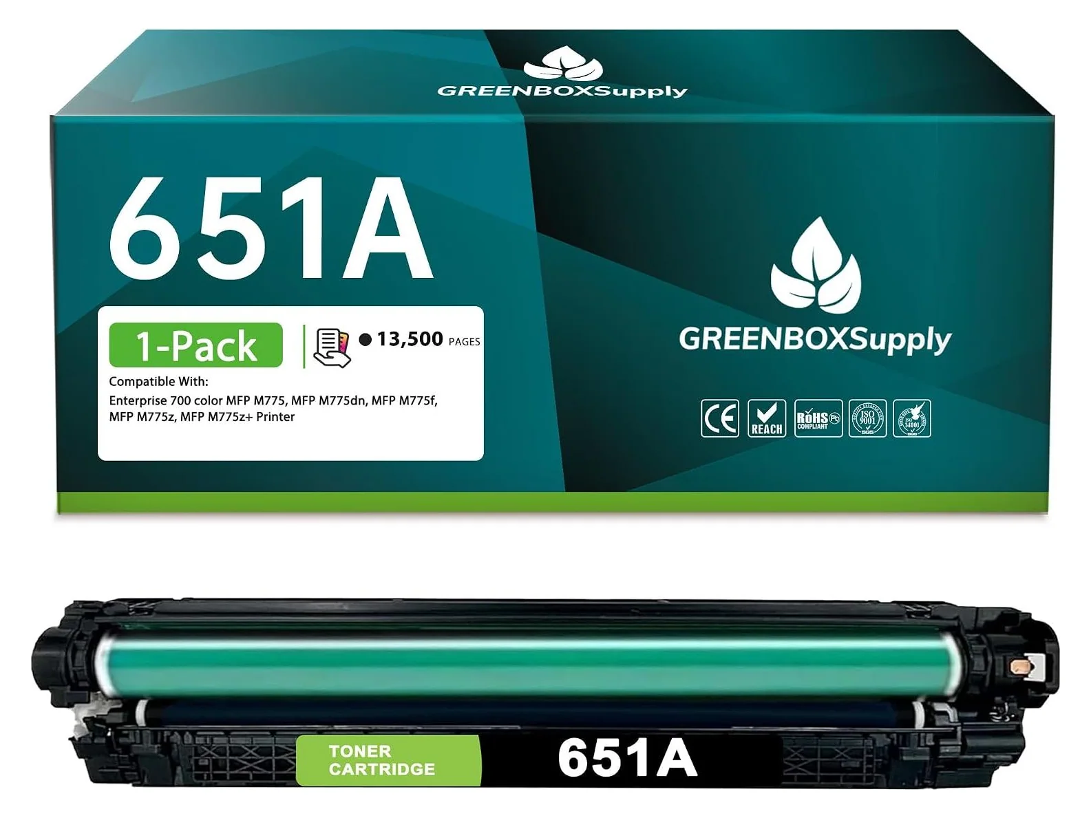 GREENBOX 651A Toner Cartridge for HP, 1 Black, 1-pack