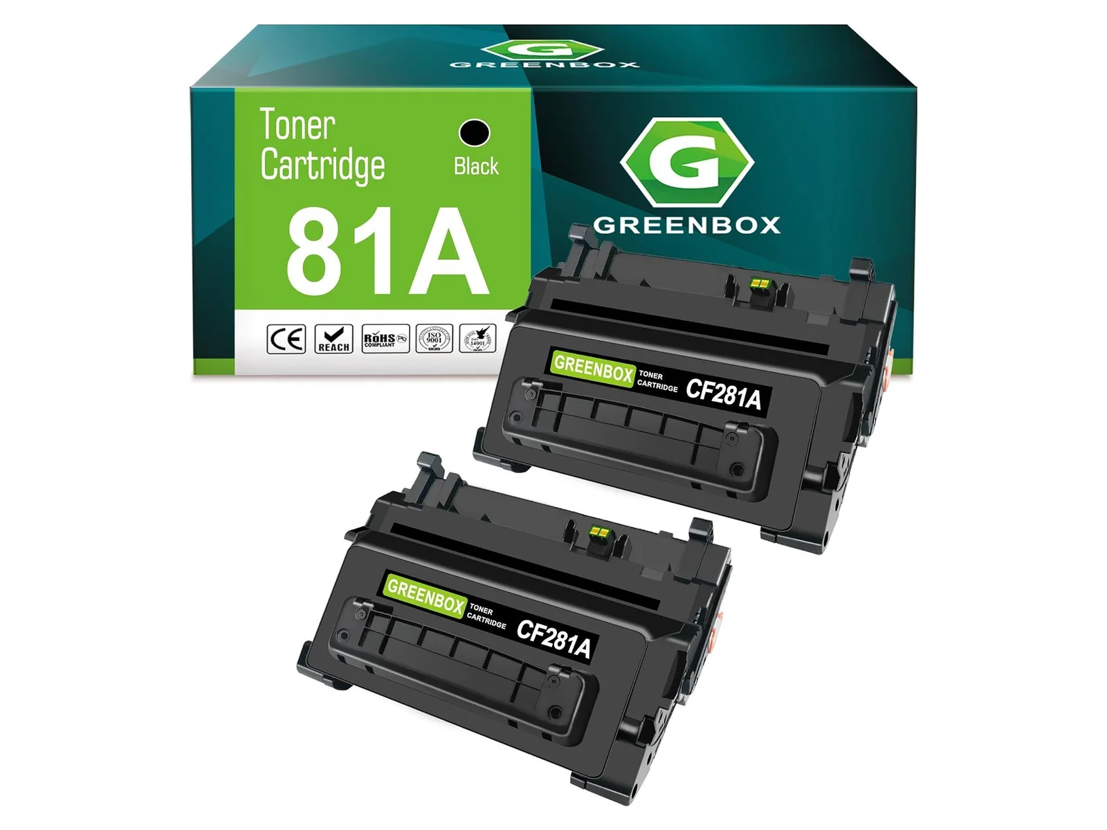GREENBOX CF281A Toner Cartridge for HP, 2 Black, 2-pack
