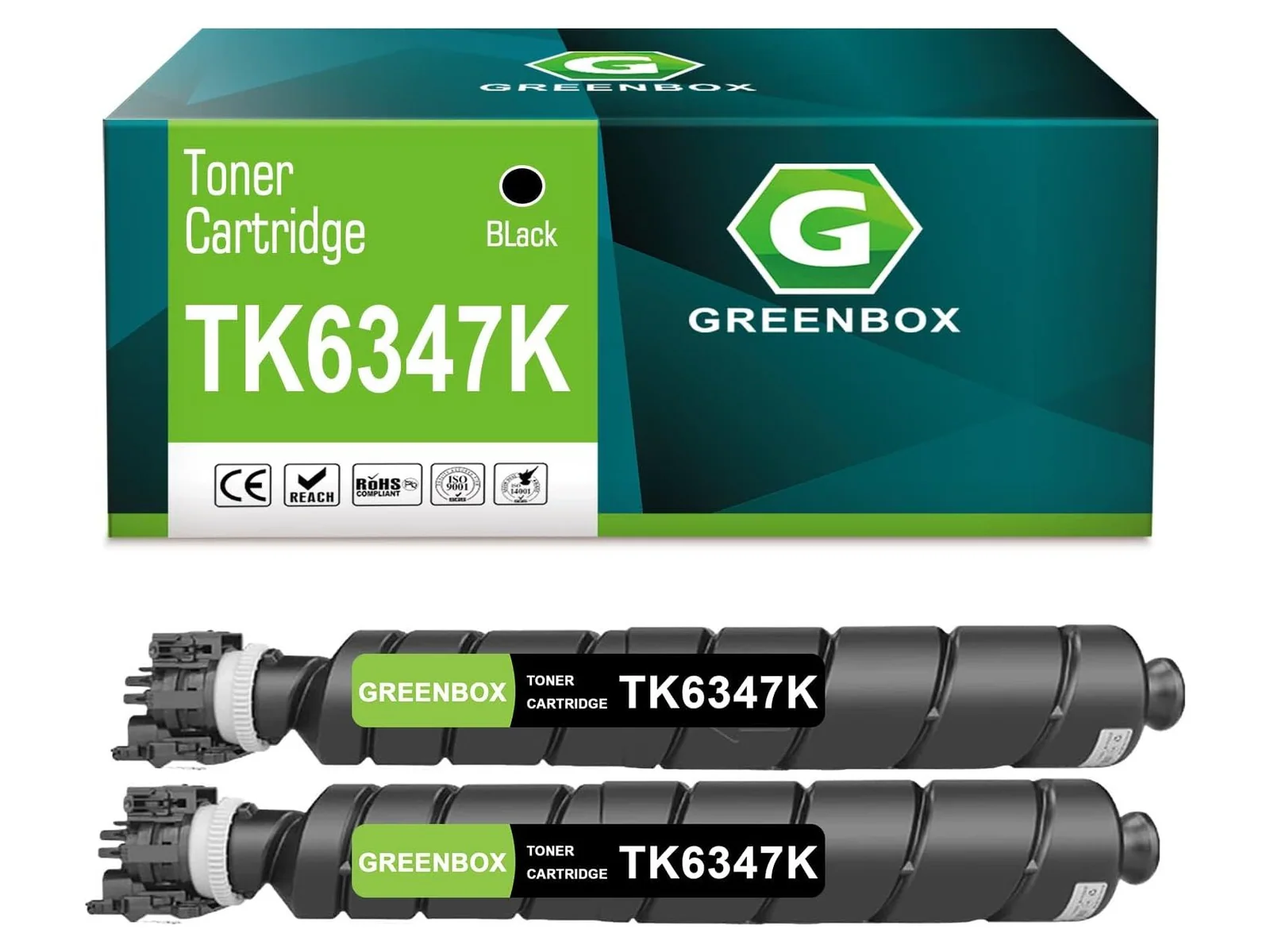 GREENBOX TK-6347 Toner Cartridge for Kyocera, 2 Black, 2-pack