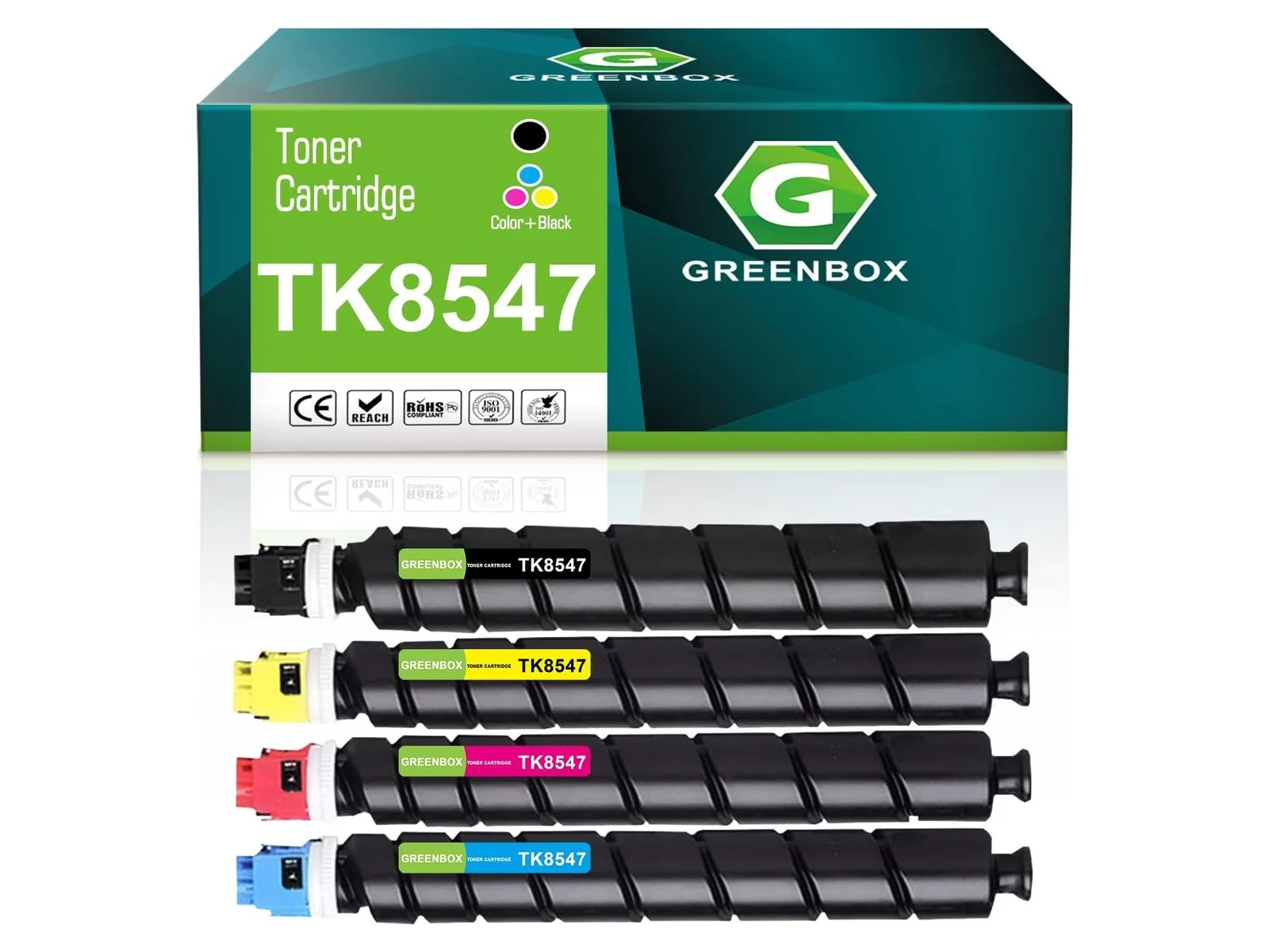 GREENBOX TK-8547 Toner Cartridge for Kyocera, 1 Black + 1 Cyan + 1 Yellow + 1 Magenta, 4-pack