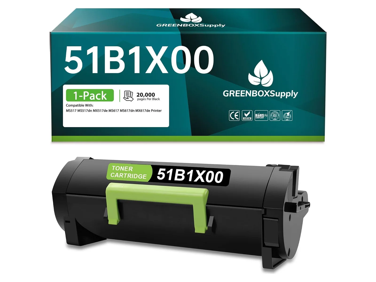 GREENBOX 51B1X00 / MS317 Toner Cartridge for Lexmark, 1 Black, 1-pack