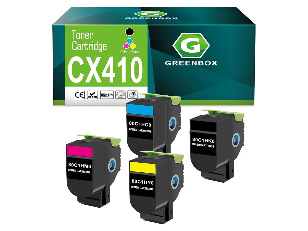 GREENBOX 801H Toner Cartridge for Lexmark, 1 Black + 1 Cyan + 1 Magenta + 1 Yellow, 4-pack