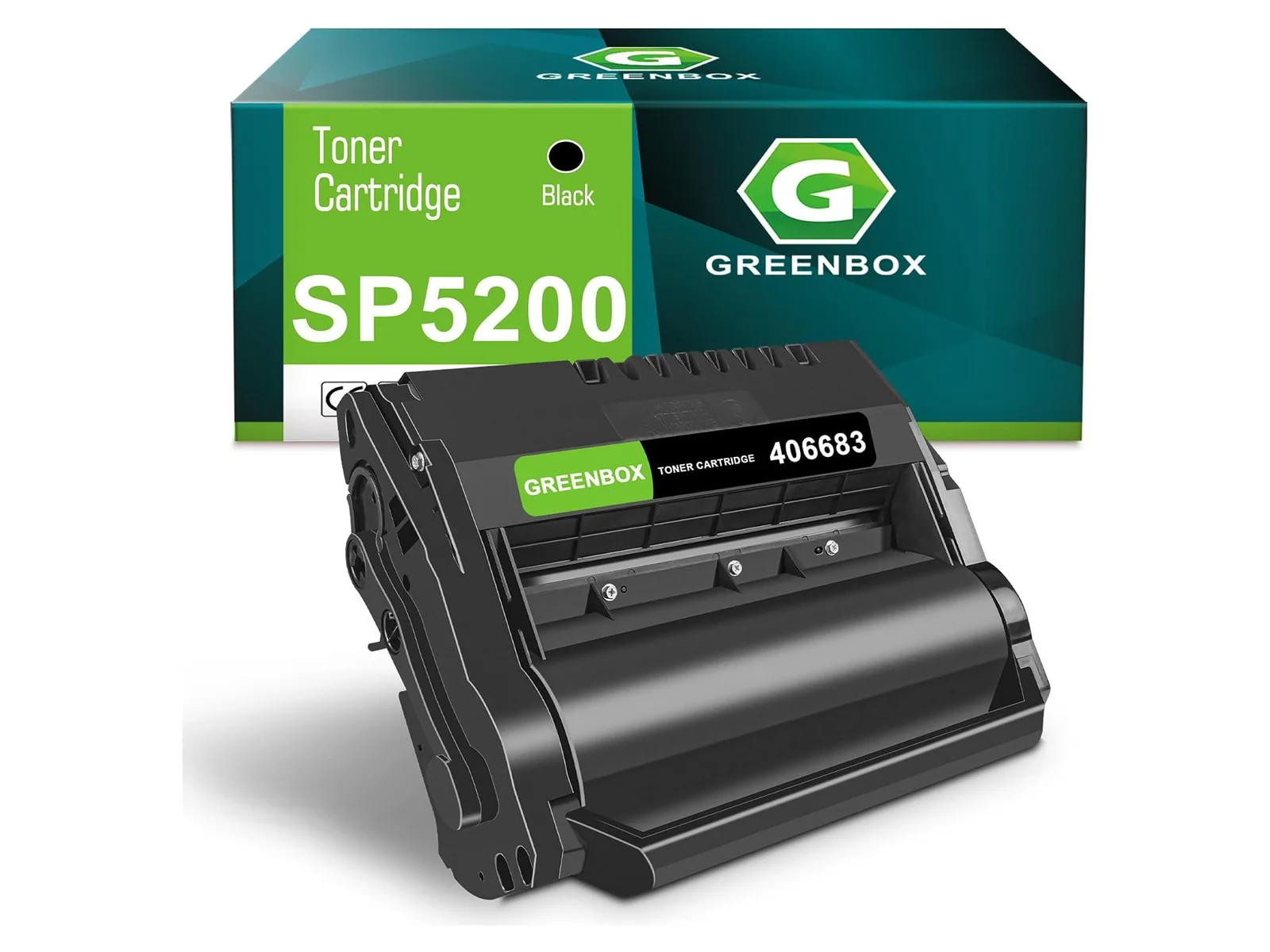 GREENBOX SP 5200 / 406683 Toner Cartridge for Ricoh, 1 Black, 1-pack