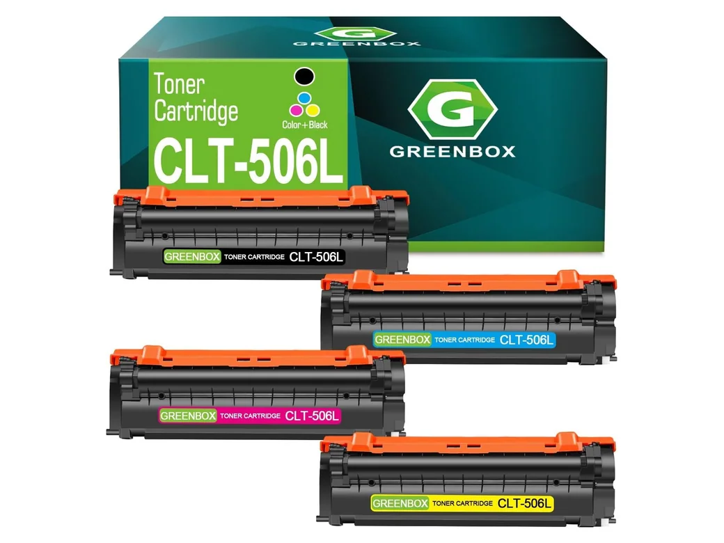 GREENBOX CLT-506L Toner Cartridge for Samsung, 1 Black + 1 Cyan + 1 Magenta + 1 Yellow, 4-pack