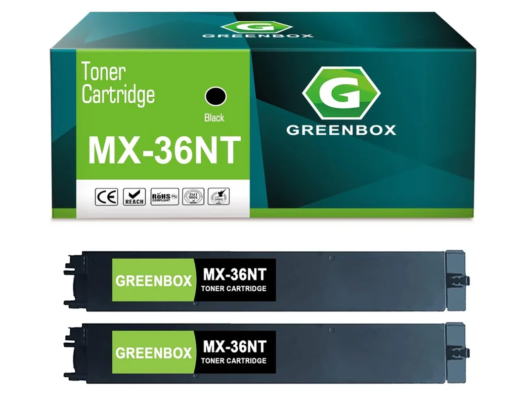 GREENBOX MX-36NT Toner Cartridge for Sharp, 2 Black, 2-pack
