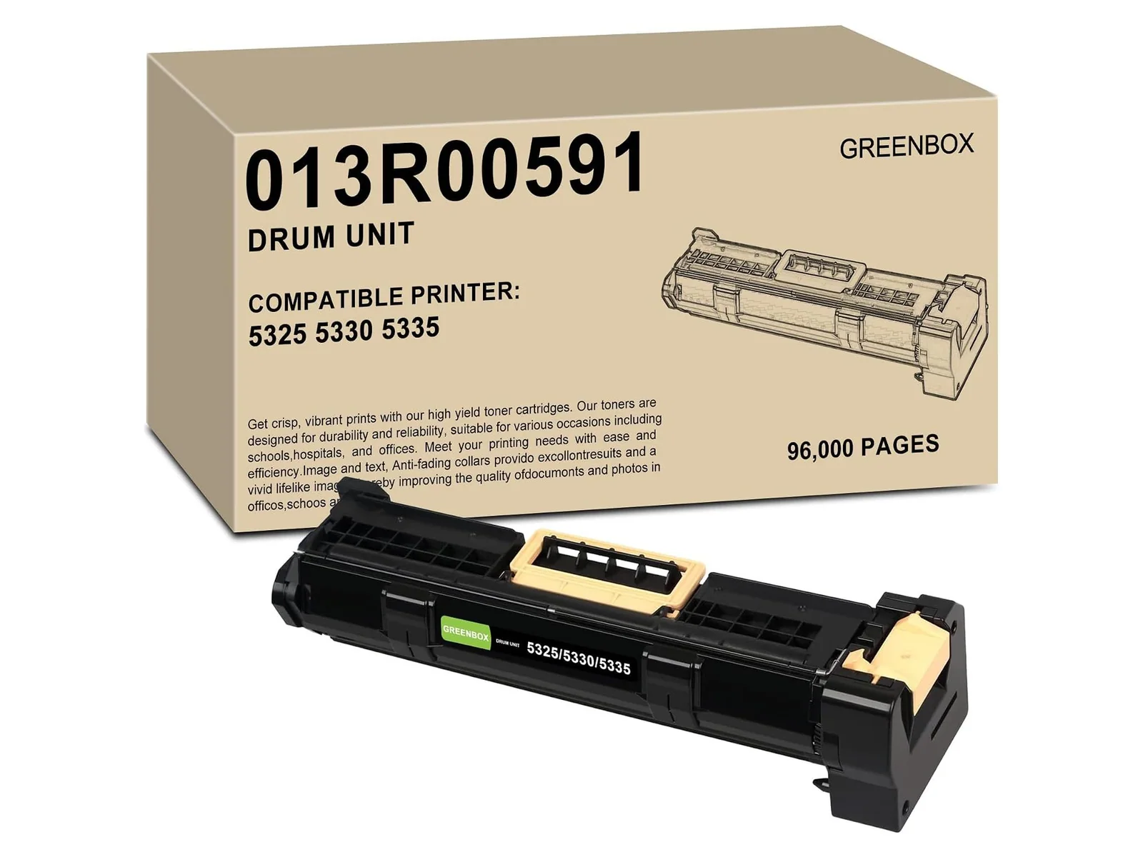 GREENBOX 013R00591 Drum Unit for Xerox, 1 Black, 1-pack