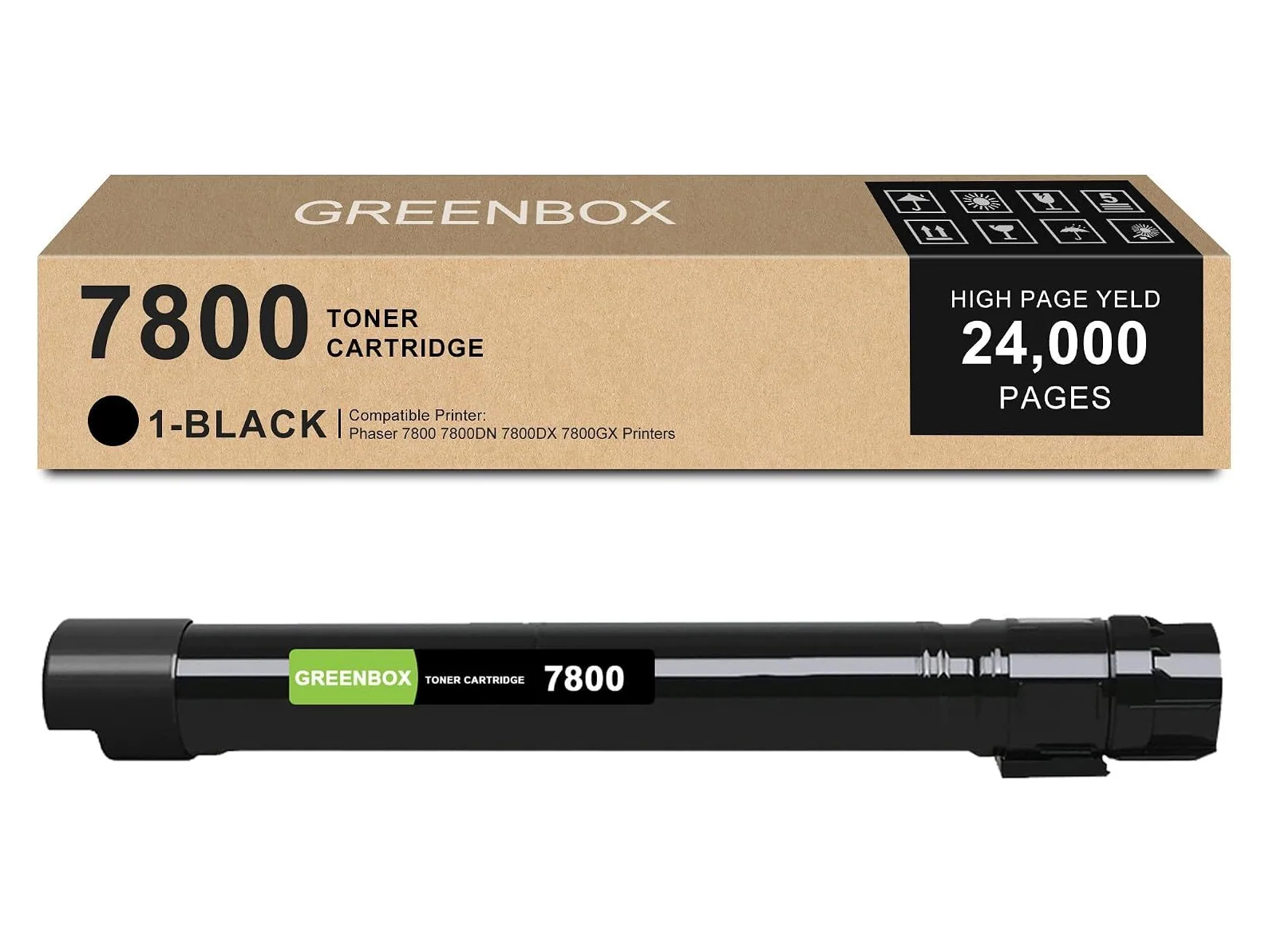 GREENBOX 7800 Toner Cartridge for Xerox, 1 Black, 1-pack