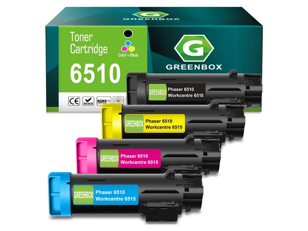 GREENBOX Phaser 6510 / WorkCentre 6515 Toner Cartridge for Xerox, 1 Black + 1 Cyan + 1 Magenta + 1 Yellow, 4-pack